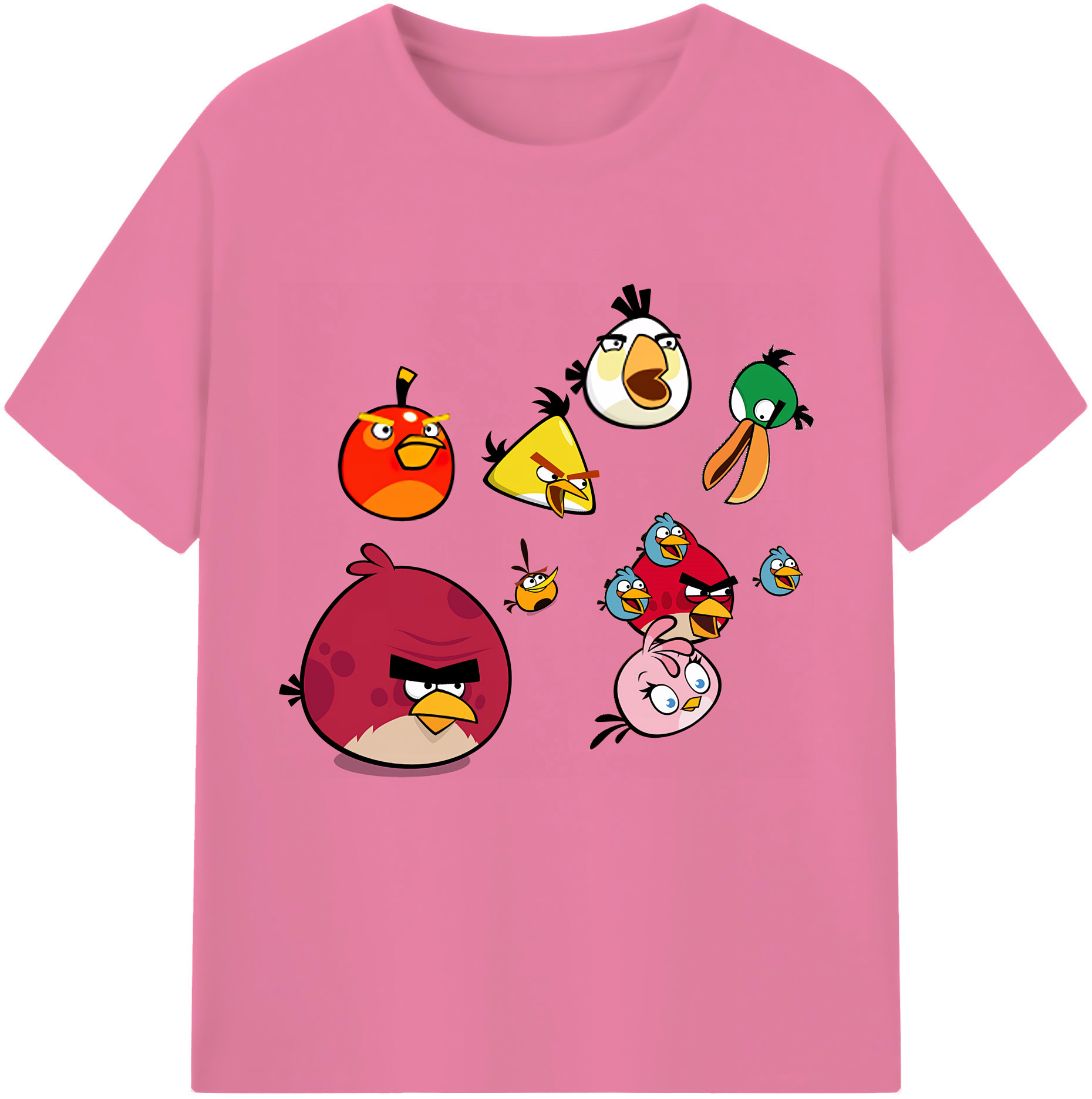 （画像用） Angry Birds アングリーバード 綿100％半袖Tシャツ（フロントプリント）